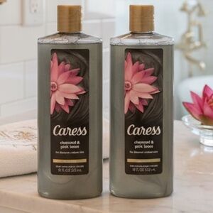 Caress Charcoal & Pink Lotus Body Wash 18oz Lot of 2 Detox Radiant Skin NEW